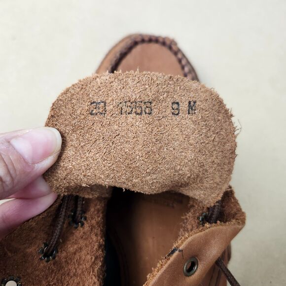 J Murphy Moccasins 9M Brown Leather Lace-Up Low Top Johnston & Murphy Casual - Picture 9 of 9